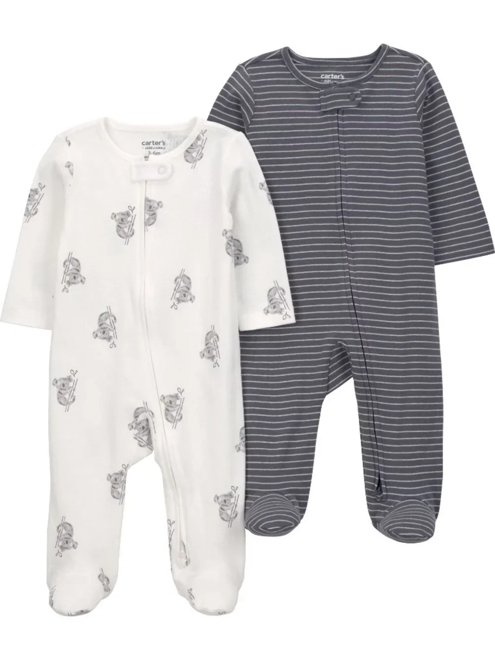 Carter's Child of Mine Baby Unisex, Sleep 'n Play, 2-Pack White/Gray Koala